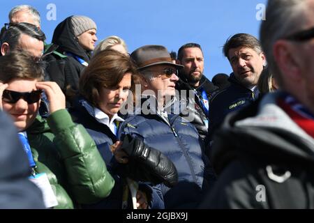 SEEFELD 20190223 la regina svedese Silvia e il re Carl Gustaf al FIS Nordic World Ski Championships 2019 di Seefeld., Austria. Foto Fredrik Sandberg / TT kod 10080 *** Foto Stock