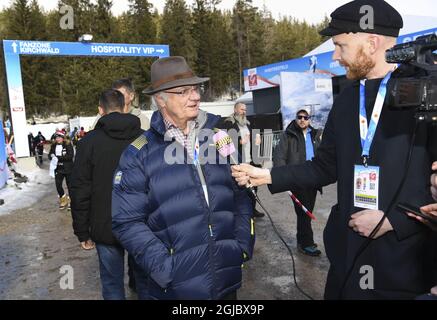 SEEFELD 20190223 il re svedese Carl Gustaf ai Campionati mondiali di sci nordico del FIS 2019 a Seefeld., Austria. Foto Fredrik Sandberg / TT kod 10080 *** Foto Stock