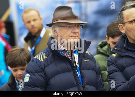 SEEFELD 20190223 il re svedese Carl Gustaf ai Campionati mondiali di sci nordico del FIS 2019 a Seefeld., Austria. Foto Fredrik Sandberg / TT kod 10080 *** Foto Stock