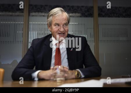 STOCCOLMA 20190213 Bjorn Kjos, uomo d'affari norvegese, fondatore e CEO della compagnia aerea low-cost Norwegian Air Shuttle o Norwegian. Foto: Naina Helén Jama / TT / kod 11880 Foto Stock