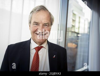 STOCCOLMA 20190213 Bjorn Kjos, uomo d'affari norvegese, fondatore e CEO della compagnia aerea low-cost Norwegian Air Shuttle o Norwegian. Foto: Naina Helén Jama / TT / kod 11880 Foto Stock