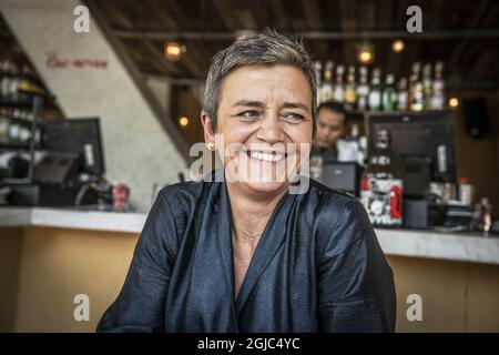 Margrethe Vestager, Commissario europeo per la concorrenza e candidato alla presidenza della Commissione europea. Foto: Yvonne asell / SVD / TT / Kod: 30202 Foto Stock