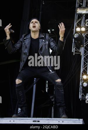 Three Days Grace, cantante Matt Walst, che si esibisce dal vivo al Sweden Rock Festival 2019-06-06. c) Helena Larsson / TT / Kod 2727 Foto Stock