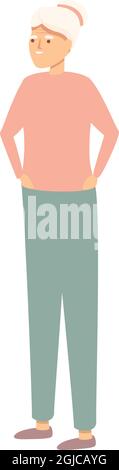 Allegro nonna icona cartoon vettore. Nonna vecchia. Famiglia anziana Illustrazione Vettoriale