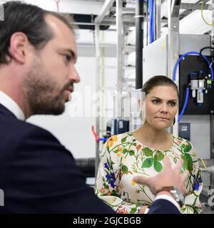 Il Principe Felix di Lussemburgo e la Principessa Vittoria della Corona partecipano alle inaugurazioni del nuovo impianto idrico di Morbylanga, Oland, Svezia 12 luglio 2019 foto: Mikael Fritzon / TT / kod 62360 Foto Stock