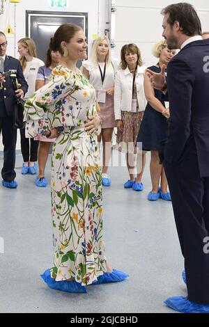 Crown Princess Victoria e Prince Felix di Lussemburgo partecipano all'inaugurazione della nuova centrale idrica di Morbylanga, Oland, Svezia 12 luglio 2019 foto: Mikael Fritzon / TT / kod 62360 Foto Stock