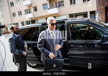 Robert C. o'Brien, Ambasciatore inviato Speciale, arriva alla corte distrettuale di Stoccolma, durante la seconda giornata di processo di ASAP Rocky, 1 agosto 2019. US rapper A$AP Rocky (Rakim Mayers) è in processo presso la corte di Stoccolma per affrontare le accuse di assalto, durante un giro di strada di giugno. C) LORENTZ-ALLARD ROBIN / AFTONBLADET / TT * * * EXPRESSEN OUT * * * AFTONBLADET / 85392 Foto Stock