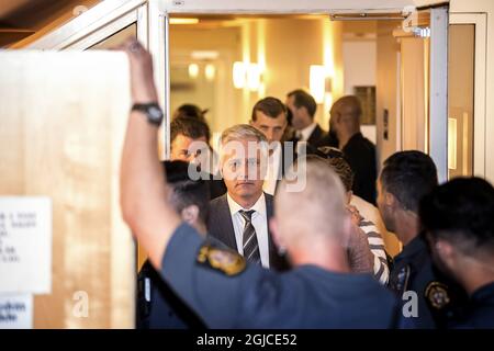 Robert C. o'Brien, Ambasciatore inviato Speciale, arriva alla corte distrettuale di Stoccolma, durante la seconda giornata di processo di ASAP Rocky, 1 agosto 2019. US rapper A$AP Rocky (Rakim Mayers) è in processo presso la corte di Stoccolma per affrontare le accuse di assalto, durante un giro di strada di giugno. C) ORRE PONTUS / AFTONBLADET / TT * * * EXPRESSEN OUT * * * AFTONBLADET / 85527 Foto Stock