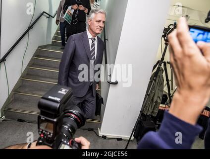 Robert C. o'Brien, Ambasciatore inviato Speciale, arriva alla corte distrettuale di Stoccolma, durante la seconda giornata di processo di ASAP Rocky, 1 agosto 2019. US rapper A$AP Rocky (Rakim Mayers) è in processo presso la corte di Stoccolma per affrontare le accuse di assalto, durante un giro di strada di giugno. C) ORRE PONTUS / AFTONBLADET / TT * * * EXPRESSEN OUT * * * AFTONBLADET / 85527 Foto Stock