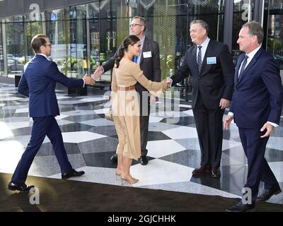 La principessa svedese Victoria e il principe Daniel arrivano a Copenhagen mercoledì 18 settembre 2019 per un forum commerciale svedese-danese. La coppia della principessa svedese è in visita di tre giorni in Danimarca. Foto: Jonas Ekstromer / TT / code 10030 Foto Stock