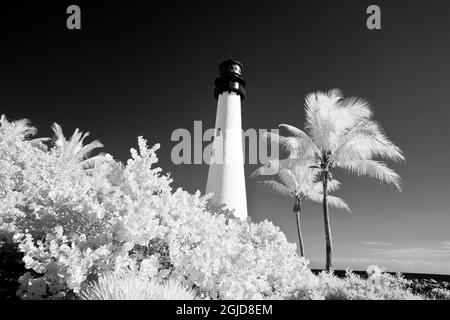 USA, Florida. Faro di Cape Florida a Key Biscayne Foto Stock
