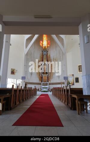 Bielsk Podlaski, Polonia - 13 luglio 2021: Santuario diocesano della Divina Misericordia a Bielsk Podlaski. Estate giorno di sole Foto Stock