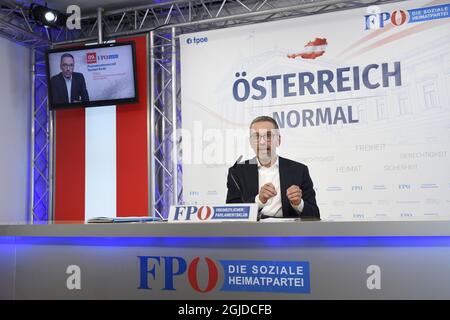 Vienna, Austria. 9 Settembre 2021. Conferenza stampa con il presidente del partito federale FPÖ Herbert Kickl. Argomento: Misure Corona. Foto Stock