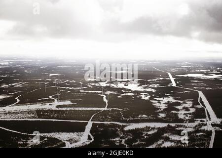 Il parco eolico di Askalen a Jamtland, Svezia. Foto: Johanna Hanno / TT / code 4854 Foto Stock