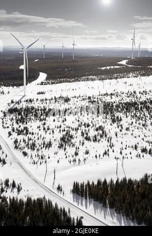 Il parco eolico di Askalen a Jamtland, Svezia. Foto: Johanna Hanno / TT / code 4854 Foto Stock