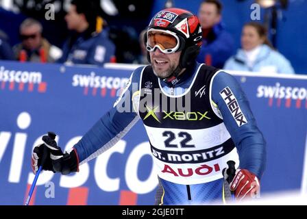 Lasse Kjus di Norvegia ha concluso nono nella Mens Super-G. Foto Stock