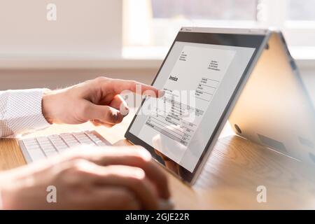 Software di estratto conto elettronico e fattura online Foto Stock