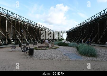 Goldap, Polonia - 18 luglio 2021: Goldap spa (Teznie w Goldapi). Estate giorno di sole Foto Stock