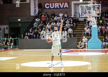 Italia. 08 settembre 2021. Debutto in casa per il team Dutthona Basket in Supercoppa Discovery vs Trento al PalaFerraris di Casale. Bertram Tortona vs Dolomiti energia Trentino 81 - 72. (Foto di Norberto Maccagno/Pacific Press/Sipa USA) Credit: Sipa USA/Alamy Live News Foto Stock