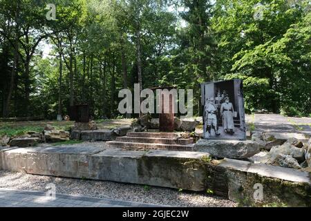 Ketrzyn, Gierloz, Polonia - 19 luglio 2021: Baracca per l'incontro del personale presso il Wolf's Lair (Wilczy Szaniec, Wolfsschanze) costruito dall'Organizzazione Todt. Foto Stock