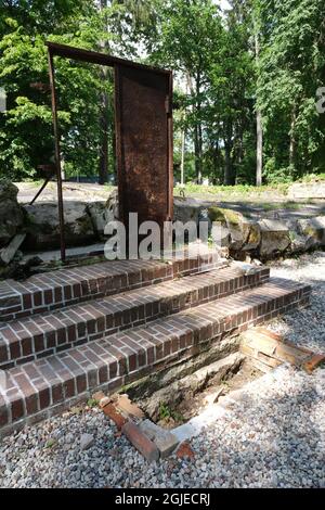 Ketrzyn, Gierloz, Polonia - 19 luglio 2021: Baracca per l'incontro del personale presso il Wolf's Lair (Wilczy Szaniec, Wolfsschanze) costruito dall'Organizzazione Todt. Foto Stock