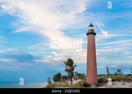 Faro di Little Sable Point vicino a Mears, Michigan. Foto Stock