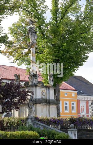 La colonna Trinity in Waidhofen an der Thaya Foto Stock