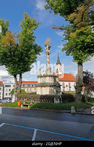 La colonna Trinity in Waidhofen an der Thaya Foto Stock