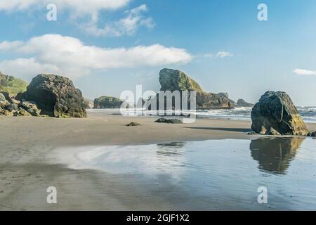 Oregon, Pistol River state Scenic Viewpoint, Meyers Beach Foto Stock