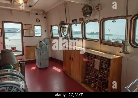 ponte di navigazione della nave ospedale di salvataggio dal portogallo Foto Stock