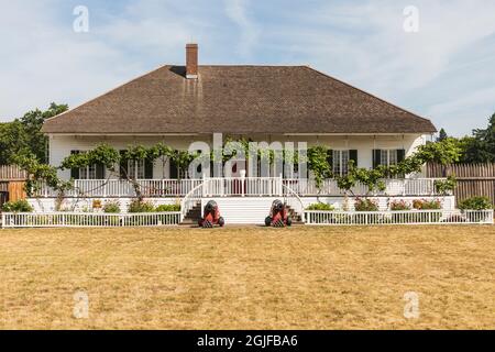 USA, Washington state, Fort Vancouver National Historic Site. La casa di Chief Factor al Fort Vancouver della Hudson's Bay Company. Foto Stock