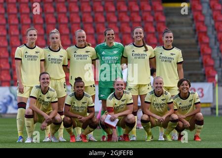 Praga, Repubblica Ceca. 9 settembre 2021. Foto di squadra dell'Arsenal prima della partita della UEFA Women's Champions League tra Slavia Prague e l'Arsenal al Sinobo Stadium, Repubblica Ceca. Credit: SPP Sport Press Photo. /Alamy Live News Foto Stock