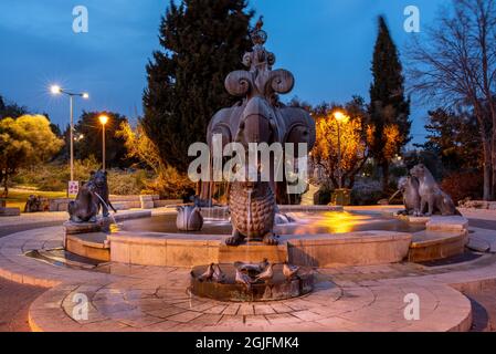 Neptuns fontana nel Giardino reale Alcazar di Siviglia Foto Stock
