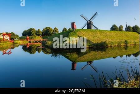 Paesaggio del forte Bourtange, storico villaggio turistico olandese in provincia di Groningen Foto Stock