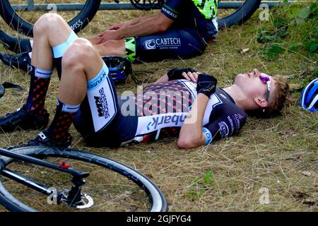 Walsall, Regno Unito. 05 settembre 2021. Jamieson Blain (Bikeststrong KTM) durante la Worcester Classic Men's & Women's Road Race all'interno della West Midlands Regional Road Race Series sull'Hollybush Course a Malvern. Credit: SPP Sport Press Photo. /Alamy Live News Foto Stock