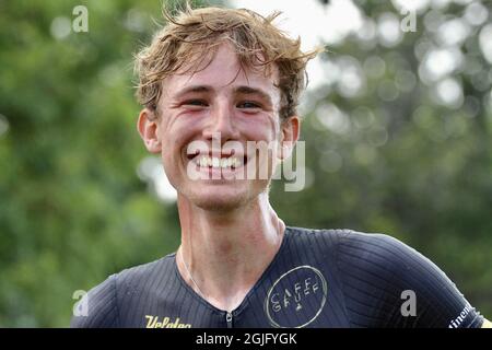 Walsall, Regno Unito. 05 settembre 2021. Edward Morgan (Caffi Gruff) durante la gara Worcester Classic Men's & Women's Road Race all'interno della West Midlands Regional Road Race Series sull'Hollybush Course a Malvern. Credit: SPP Sport Press Photo. /Alamy Live News Foto Stock