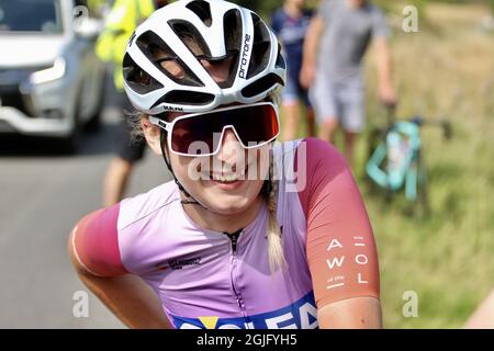 Walsall, Regno Unito. 05 settembre 2021. Pheobe Martin (AWOL- Osea) durante la Worcester Classic Men's & Women's Road Race all'interno della West Midlands Regional Road Race Series sul circuito Hollybush di Malvern. Credit: SPP Sport Press Photo. /Alamy Live News Foto Stock