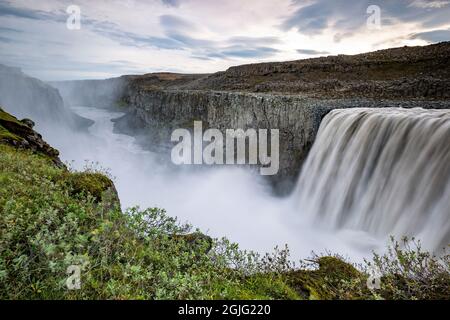 Le Cascate di Dettifoss, vicino Reykjahlid, Islanda Foto Stock