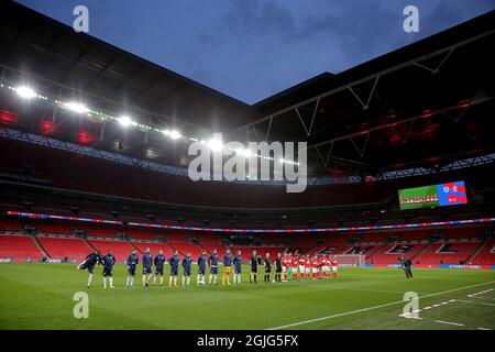 Una visione generale dell'Inghilterra e della Polonia che iniziano gli XI durante la partita di calcio Inghilterra/Polonia Foto Stock