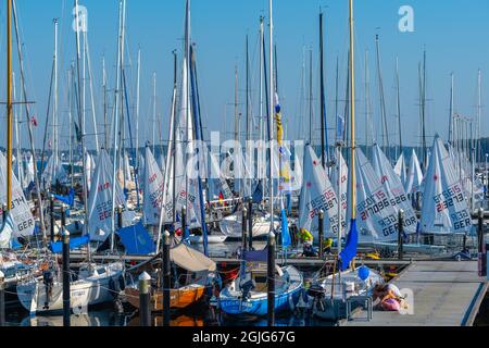 L'annuale Kiel Week o Kiel Regatta sul Mar Baltico è il più grande evento velico del mondo, Schleswig-Holstein, Mar Baltico, Germania settentrionale Foto Stock