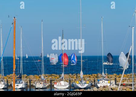 L'annuale Kiel Week o Kiel Regatta sul Mar Baltico è il più grande evento velico del mondo, Schleswig-Holstein, Mar Baltico, Germania settentrionale Foto Stock