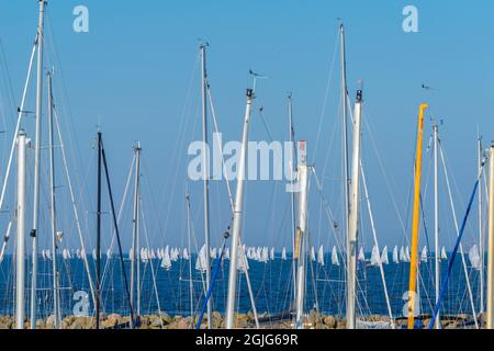 L'annuale Kiel Week o Kiel Regatta sul Mar Baltico è il più grande evento velico del mondo, Schleswig-Holstein, Mar Baltico, Germania settentrionale Foto Stock