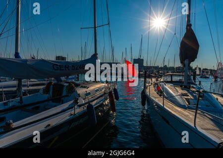 L'annuale Kiel Week o Kiel Regatta sul Mar Baltico è il più grande evento velico del mondo, Schleswig-Holstein, Mar Baltico, Germania settentrionale Foto Stock