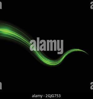 Le stelle a effetto luce verde soffia di scintille isolate da particelle di polvere magica. Illustrazione Vettoriale