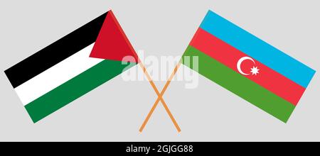 Bandiere incrociate di Palestina e Azerbaigian Illustrazione Vettoriale