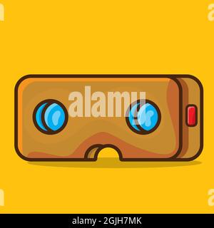 cartoncino vr isolato cartoon vettoriale in stile piatto Illustrazione Vettoriale