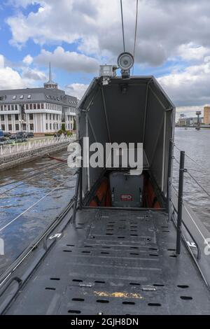 Kaliningrad, Russia - 14 maggio 2021: L'ingresso ai thats sottomarini ora una parte del museo degli oceani del mondo complesso del museo Foto Stock