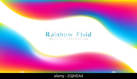 Forme colorate astratte in neon Liquid 3d. Bello sfondo ondulato fluido arcobaleno gradiente. Modello futuristico di disegno della carta da parati per il banner, il poster ecc Illustrazione Vettoriale