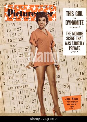 Copertina della rivista Vintage di Picturegoer per il 1° gennaio 1955, con l'attrice Jana Mason. Foto Stock