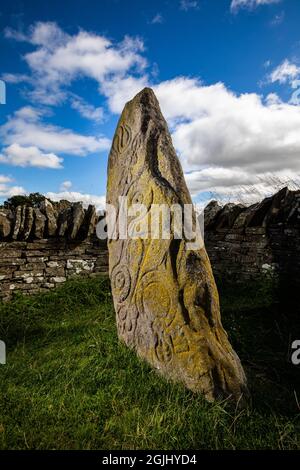 La pietra serpente, una delle pietre di Aberlemno in Angus, Scozia Foto Stock